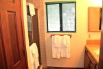 Mammoth Vacation Rental Snowflower 45- Second Bedroom has a Large Closet with Mirrored Doors